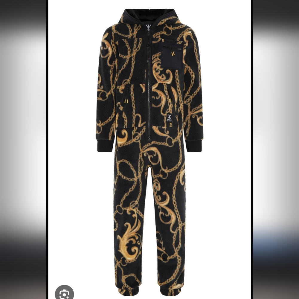 One Piece Gold Chain Fleece Jumpsuit